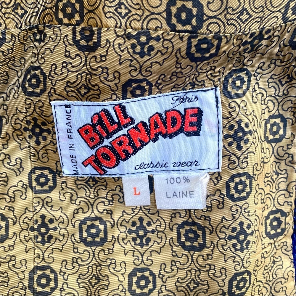 Vintage Bill Tornade Check Paris Wool Blazer (Made in France), Size L - Picture 3 of 10